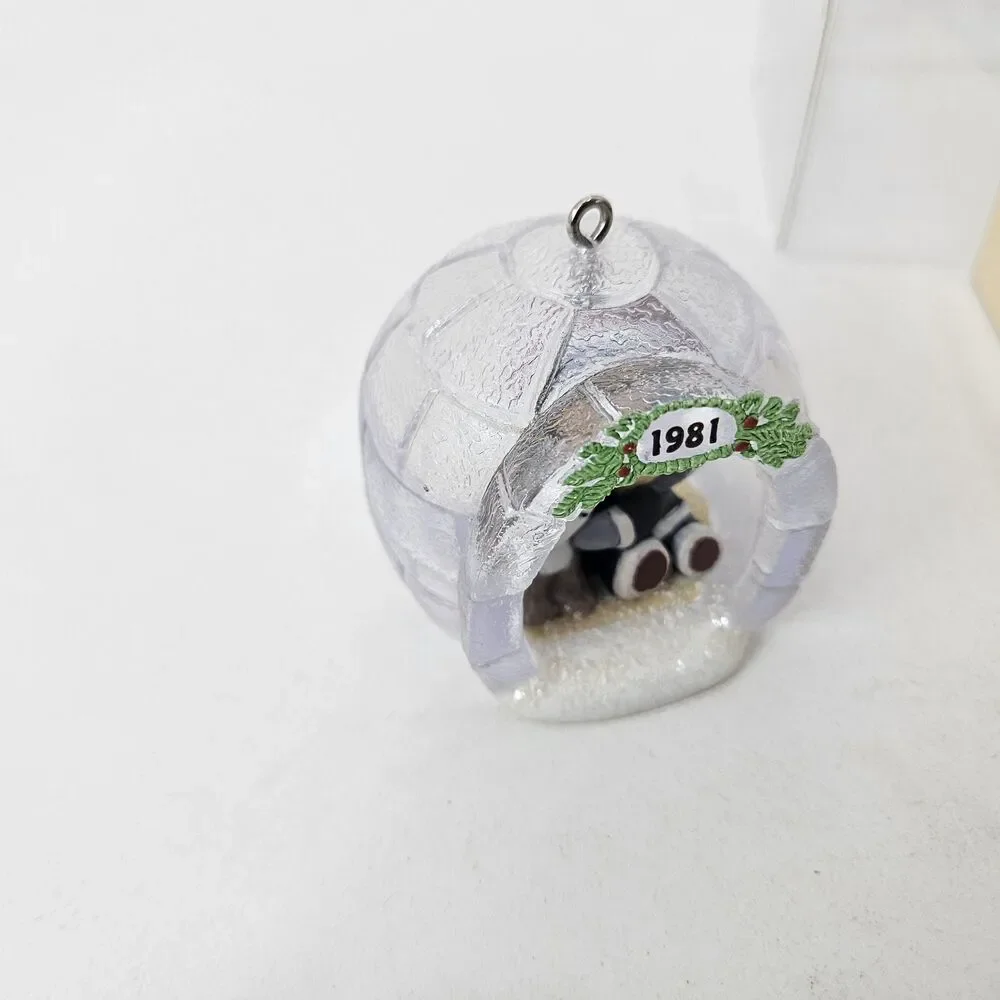 Vintage 1981 Hallmark Keepsake Ornament Igloo Boy & Husky Dog Christmas Holiday